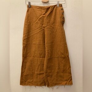 Wide leg high waist cotton pants
